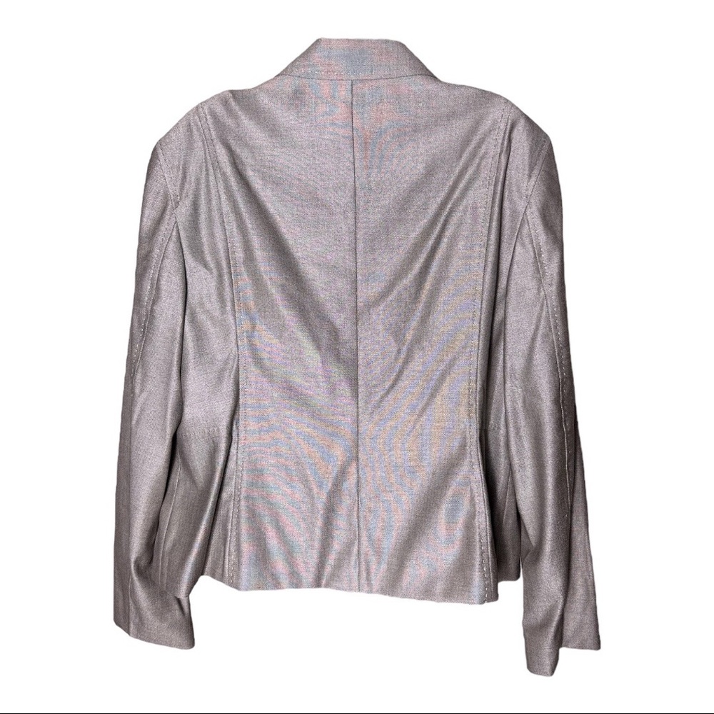 Escada Wool Blend Ruffle Button Up Blazer Jacket - Picture 2 of 5